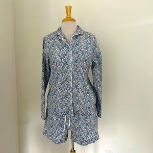 Petite Plume Women's Fleur D'Azur Long Sleeve Short Set